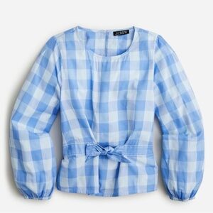 J. Crew Bow Front Top in Bristow Gingham
